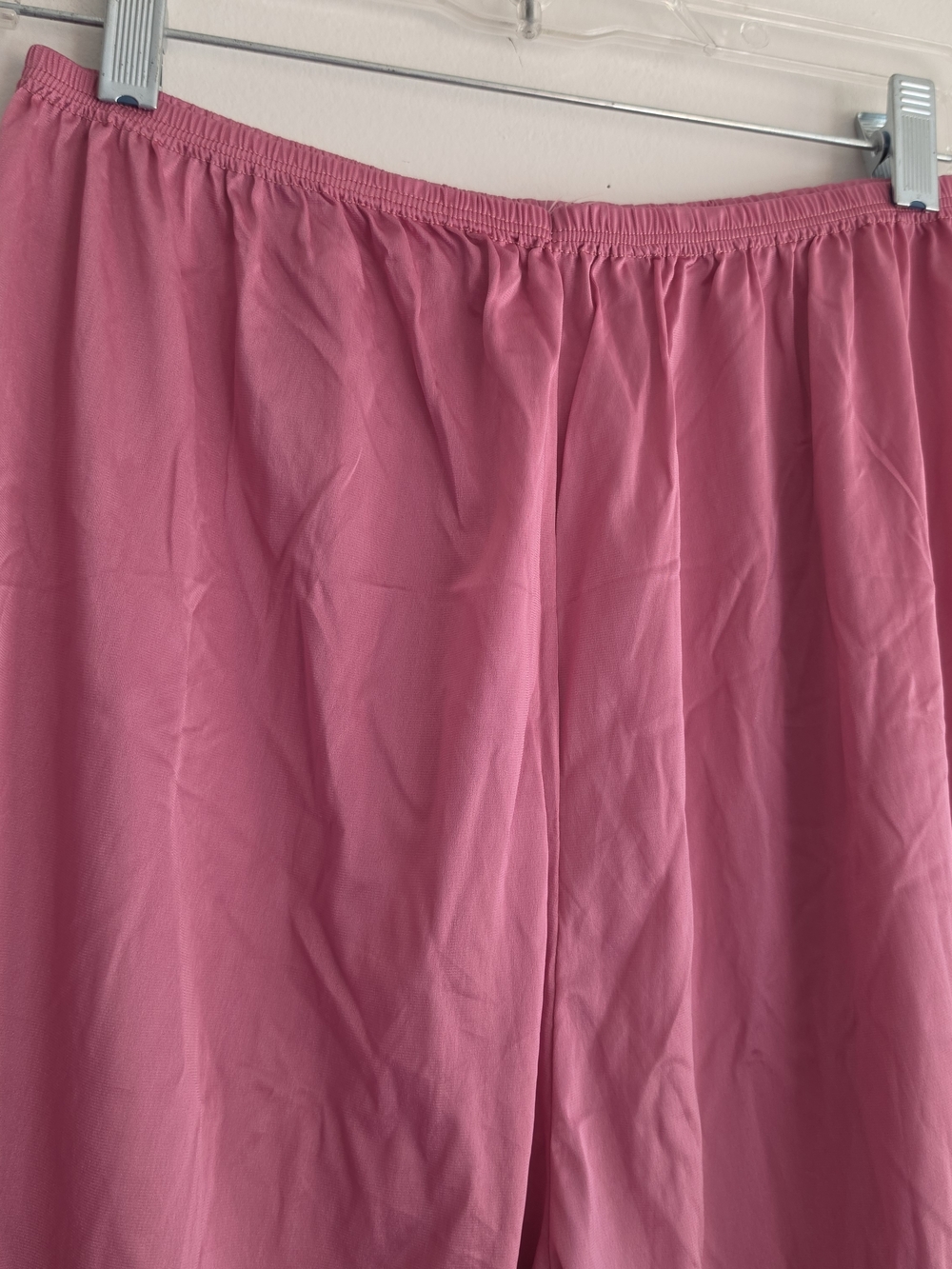 Pink Lace Trim Half Slip Shorts Bloomers Silky Soft 22" Length Flowy Coquette - Picture 4 of 5